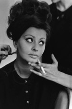 Sophia Loren smoking a cigarette the salon of the Alexandre de Par- Old Photo picture