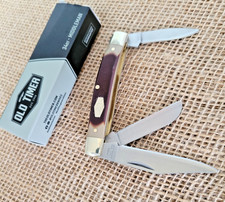 Schrade Old Timer Middleman Pocket Knife Stainless Steel Blades Delrin Handle picture