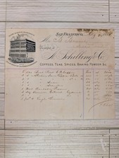 1884 A. Schilling & Co. San Francisco Coffee Spice Invoice Sutter Creek CA picture