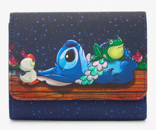 Loungefly Disney Stitch Stargazing Mini Flap Navy Blue Wallet NEW WITH TAGS picture