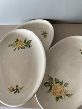 Plates Paden City Pottery Co Yellow Rose Plates-Set Of 3 Vintage picture