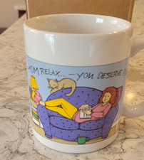 Avon Message for a Mom Mug Relaxing Mom Coffee Cup New in Box Vintage picture