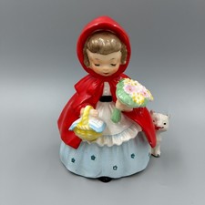 VTG 1956 Napco Little Red Riding Hood Hand Painted Ceramic Figurine 5” S1492A picture