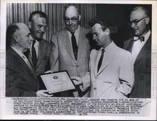 1955 Press Photo Stockton, California Record Honored by United Press Association picture