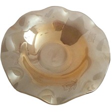 Jeannette Glass Co Floragold Louisa Iridescent Etched Luster Glass 9