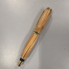 Olive Wood Twist Ballpoint Pen with Gold Trim & Certificate of Authenticity picture
