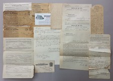 LOT 1894 antique 12pc MORGAN FERRELL downingtown pa VET PENSION DOCUMENTS soule  picture