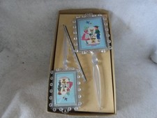 VINTAGE Mirror Brush Comb Set Clear Little Girl Print Vtg 1950s picture