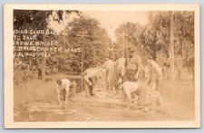 1921 RPPC Saving Brown’s Bridge Flood East Bridgewater MA Sand Bags picture