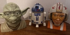Vintage 1994 Galoob Micro Machines Star Wars Lot 3 Yoda R2D2 Pilot Luke picture