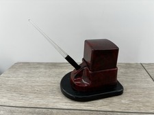 Vintage Esterbrook 9550 Nib Bakelite Desk Pen Holder Set Plastic Red Marble picture