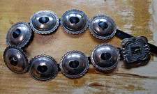 Vintage R Johnson Navajo Stamped LARGE  Sterling Silver CONCHO BELT *Heavy* picture