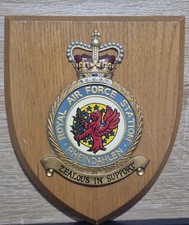 Vintage RAF Rheindahlen & LaarBruch 2x Wall Shield Plaque by C.H. Munday Crest picture