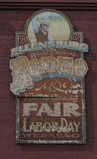 Photo:Ellensburg Washington 1900s World Famous Rodeo Fair Labor Day Sign picture