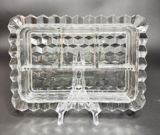 Vintage Fostoria American 4 Part Divided Relish Dish Rectangle Shape Clear Glass picture