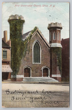1906 First Universalist Church Postcard Utica NY picture