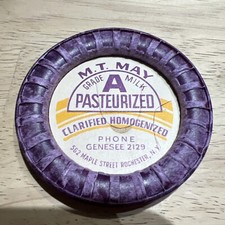Vintage M.T. May Dairy Rochester, NY Milk Bottle Cap Rare Purple picture