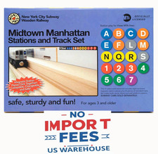 Munipals Midtown Manhattan Wooden 23 Piece Subway Train Station and Track Set picture