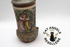 ALWE Wedding Bride Groom German Beer Stein Pewter Lid 1984 picture