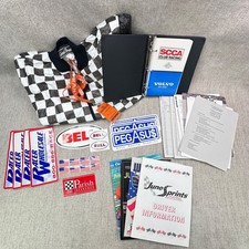 Vintage SCCA Racing Stickers Literature Rule Book Lanyard Pin Tyvek Jacket Lot picture