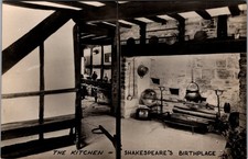 Vintage Real Photo Postcard Shakespeare's Birthplace Kitchen Stratford-upon-Avon picture