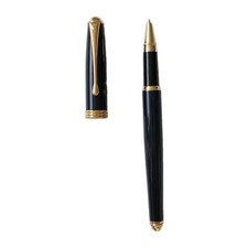 Vintage Bic The Worthington Collection Rollerball Pen Black Lacquer Gold Accent picture