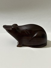 Vintage Hand Carved Decor Wood Ironwood Heavy Frog Decoy Figurine Paper weight picture