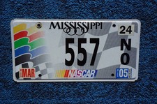 2005 Mississippi NASCAR RACING License Plate # 557 picture