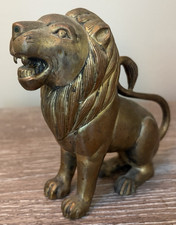Vintage Brass Lion Figurine Statue picture