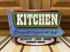 Kitchen Sign Breakfast Lunch Dinner Diner Wall Decor Vintage Style Restaurant picture