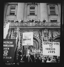 San Francisco California 1935-1942 Workers Alliance WPA Protest Rally picture