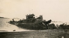WWII US Navy Ship Destroyed by Japanese Fire photo - Battle of Iwo Jima -1 picture