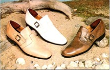 Elegant Men's SHOES, Mid Century ADVERTISING Chrome Postcard picture