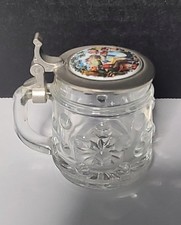 BMF Schnapskrugerl Miniature Glass Beer Stein With Hinged Lid 2