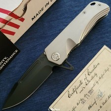 Medford Proxima Flipper PVD S35VN Drop Point Blade Tumbled Titanium Handles picture