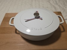 Staud Cast Iron  6 qt, Oval, Dutch Oven, Pure White picture