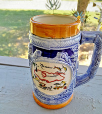 Vintage Nassau Bahamas souvenir ceramic beer stein w/ 3D textured design  picture