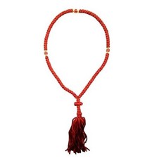100 Knots Red Prayer Rope Greek Christian Orthodox Byzantine Komboskoini picture