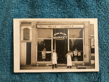 RPPC Frank Nelson Meat Market 118 S. Lafayette in Greenville, Michigan c1910 picture