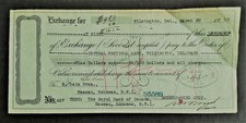 1938 antique MODERN-BOND BANK AMERICA Check wilmington de EXCHANGE nassau bahama picture