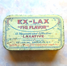 Ex-Lax Advertising Tin Vintage Rare, Fig Flavor, Medicine & First Aid picture