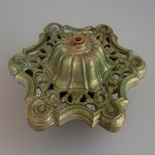 Vintage  heavy beautiful Ornate Cast Metal GWTW, hurricane Lamp Base picture