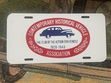 Vintage C.H.V.A. Contemporary Historical Vehicle Association License Plate Metal picture