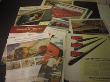 PENNSYLVANIA RAILROAD - 50 ads, 1940-52; Broadway Limited, Trail Blazer; WWII picture