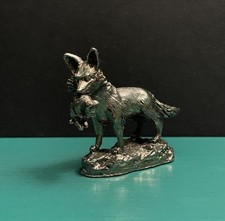 Bouvier Donohue Pewter Coyote Fox Dingo Wolf Pup Baby Wildlife Animal Figurine picture