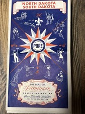 1960s  Pure Oil Road Map: North Dakota South Dakota  USED picture
