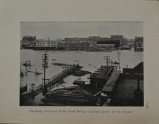 Antique Downtown Saginaw Michigan Great Flood of 1903 Art Print Photo History picture