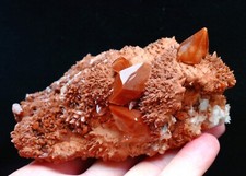 304g Unique  Beautiful rare red octahedron bicuspid calcite mineral/China picture