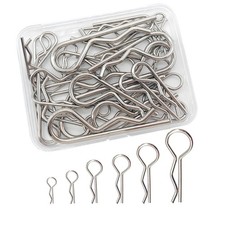 36Pcs Cotter Pins Assortment Kit R Clips Hitch Pins 6 Sizes M1.2-M3 Heavy Duty R picture