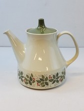 Figgjo Flint F/F Flameware Brazil Teapot Hand Painted Silkscreen Norway 1970s picture